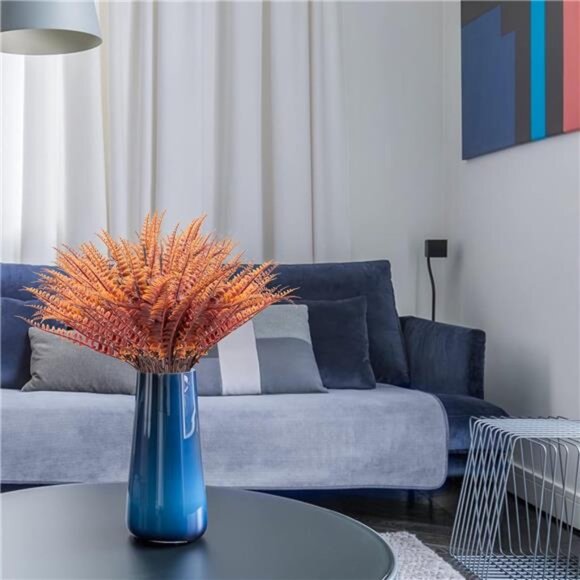 12 Bundles Artificial Fall Plants,Fake Boston Fern Greenery Outdoor UV Resistant - Picture 5 of 8